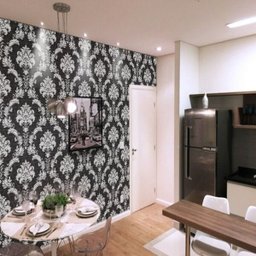 Papel de Parede Arabesco Preto/Cinza Rolo 10 Mts - 1