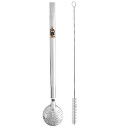 Bomba De Chimarrão Tereré Aço Inox 23cm Com Rosca Pingente Laçador - 5