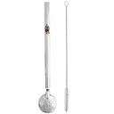 Ver imagem 5 de Bomba De Chimarrão Tereré Aço Inox 23cm Com Rosca Pingente Laçador
