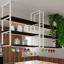 Ver imagem 1 de Prateleira Tripla Estilo Industrial Teto Parede 100cm BP Fs