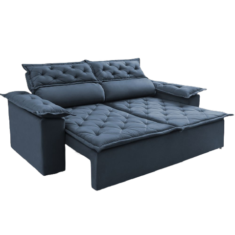 Sofá Top Compact 180 Cm Retrátil e Reclinável Suede Azul - Sofá na Web