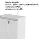 Ver imagem 3 de Balcão com Chave para Escritório Home Office ME4149 Branco - Gran Belo