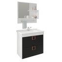Ver imagem 1 de Gabinete de Banheiro com Cuba e Espelheira Lirio 60cm Branco/preto - Mgm