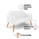 Ver imagem 4 de Sofá Namoradeira Pés Palito Castanho Marisa Corano D03 - D\'rossi Cor Branco