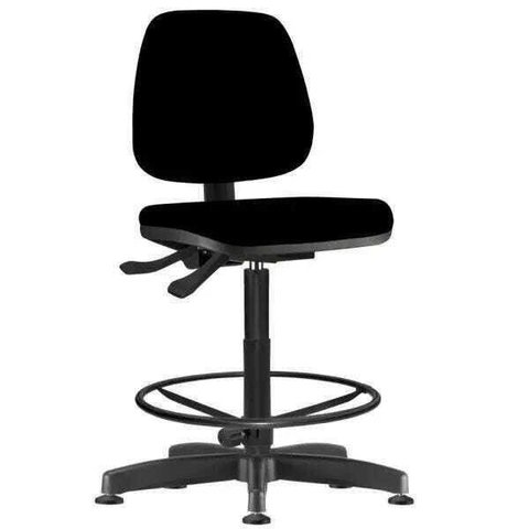 Cadeira Caixa Alta Giratória Job L02 Crepe Preto - Lyam Decor