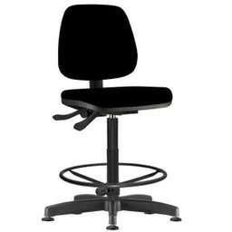 Kit 2 Cadeiras Caixa Alta Giratória Job L02 Crepe Preto - Lyam Decor - 2