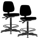 Ver imagem 1 de Kit 2 Cadeiras Caixa Alta Giratória Job L02 Crepe Preto - Lyam Decor
