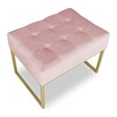 Ver imagem 3 de Puff Lisa Suede Rosa Bebê Base Metálica Industrial Dourado - Pallazio