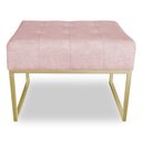 Ver imagem 4 de Puff Lisa Suede Rosa Bebê Base Metálica Industrial Dourado - Pallazio