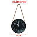 Ver imagem 2 de Relógio de Parede Black Quartz Redondo com Corda de Sisal