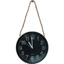 Ver imagem 1 de Relógio de Parede Black Quartz Redondo com Corda de Sisal