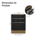 Ver imagem 2 de Balcão de Cozinha 60 Cm 3 Gavetas (sem Tampo) Rustic/preto Lux Madesa