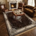 Ver imagem 2 de Tapete Persa Royal Marrom 200X300cm Fio Acetinado - Ideal para Quarto e Sala