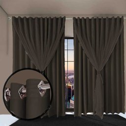 Cortina Blecaute para Sala e Quarto Bia 3,50 X 2,50 Marrom - 3