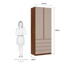 Ver imagem 3 de Guarda Roupa Solteiro 2 Portas 4 Gavetas 90 Cm Prime Luciane Móveis