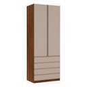 Ver imagem 1 de Guarda Roupa Solteiro 2 Portas 4 Gavetas 90 Cm Prime Luciane Móveis