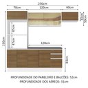 Ver imagem 4 de Armário de Cozinha Completa 100% MDF 250cm Branco/Rustic Acordes Madesa 04