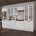 Ver imagem 1 de Cozinha Modulada 6 Peças 100% MDF com Vidro Rodapé Bari