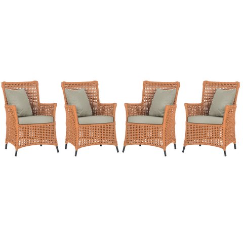 4 Poltronas Igapó Alumínio Micro Pintura Preta Corda Náutica Estofado 7