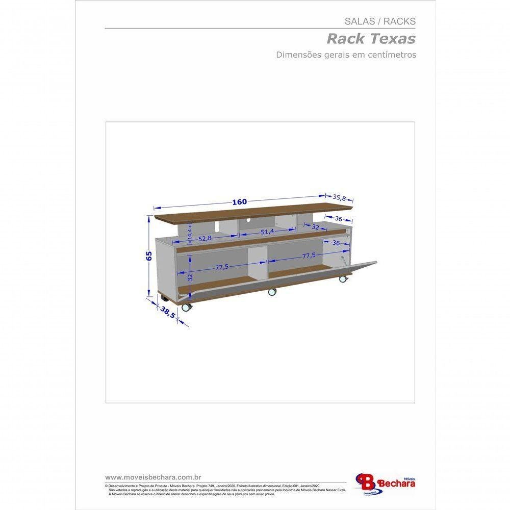 Rack Texas Madeira Rústica/Preto Fosco Bechara | MadeiraMadeira