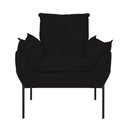 Ver imagem 4 de Kit 02 Poltronas Base Metal Preto Sala Quarto Balaqui Decor Cor:preto