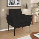 Ver imagem 2 de Kit 02 Poltronas Base Metal Preto Sala Quarto Balaqui Decor Cor:preto