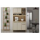 Ver imagem 1 de Armario de Cozinha 5 Portas 1 Gaveta Cinamomo/Off White Ametista Valde Moveis