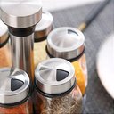 Ver imagem 3 de Porta Condimento Giratório 6 Peças em Aço Inox Vidro Cozinha