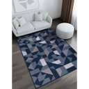 Ver imagem 2 de Tapete Sala Quarto Antiderrapante Geométrico Belga Domani:Zirconia Azul/1,00x1,50m