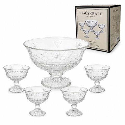 Jogo Centro de Mesa Bee Hauskraft 5 Peças em Vidro