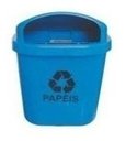Ver imagem 6 de Cesto Individual Coleta Seletiva 40 L Para Poste Ou Parede:Azul