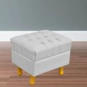 Ver imagem 3 de Kit 2 Puffs Decorativos París Luis XV Capitone Linho Cinza - Lyamdecor