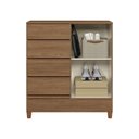 Ver imagem 3 de Cômoda Sapateira 1 Porta 4 Gavetas Fit 1.4 para Quarto Jequitibá Santos Andirá