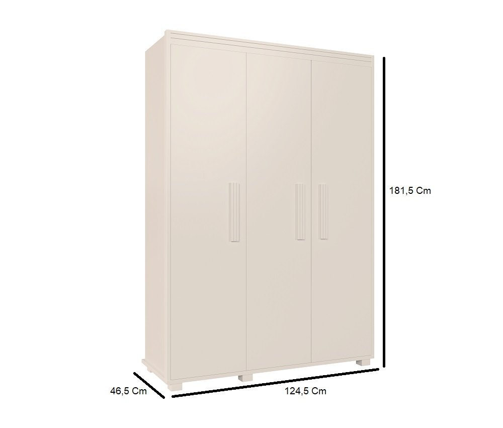 Guarda Roupa Belize 3 Portas 1 Gaveta Branco Camas Fênix | MadeiraMadeira