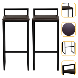 Kit 2 Banqueta Quadrada Preta para Balcão Ilha Cozinha Gourmet Bancada Piscina Bares Àrea de Lazer - 1
