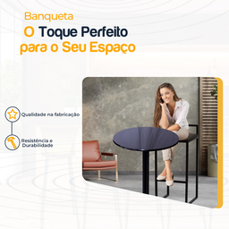 Kit 2 Banqueta Quadrada Preta para Balcão Ilha Cozinha Gourmet Bancada Piscina Bares Àrea de Lazer - 3