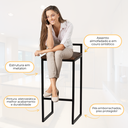 Ver imagem 4 de Kit 2 Banqueta Quadrada Preta para Balcão Ilha Cozinha Gourmet Bancada Piscina Bares Àrea de Lazer