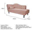 Ver imagem 5 de Kit Diva Recamier Diana 160cm Lado Direito e 01 Poltrona Classic Suede - Doce Sonho Móveis RECAMIER