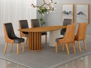Ver imagem 7 de Conjunto Sala de Jantar Mesa Orgânica 180cm 6 Cadeiras Belle sem Tampo Vidro Cinamomo/Off White/Sint