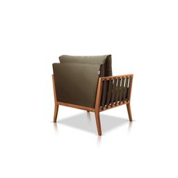 Poltrona Decorativa Sala Estar Safira Suede Marrom 11 Mk - 3