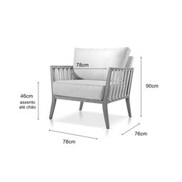 Poltrona Decorativa Sala Estar Safira Suede Marrom 11 Mk - 4