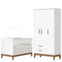 Ver imagem 1 de Guarda Roupa Infantil Flip 3 Portas com Berço Americano Flip Branco Acetinado - Reller