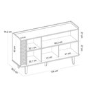 Ver imagem 3 de Kit Aparador Buffet Bar Living com Cristaleira Adega Julia C04 Off White Matte Freijó - Lyam Decor