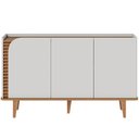 Ver imagem 6 de Kit Aparador Buffet Bar Living com Cristaleira Adega Julia C04 Off White Matte Freijó - Lyam Decor