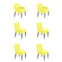 Ver imagem 1 de Kit 4 Cadeiras Germany + 2 Germany Retro Suede Amarelo Dominic Decor