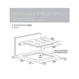 Cooktop À Gás 4 Bocas Suggar Fg4004vp Preto Bivolt - 2