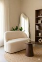 Ver imagem 1 de Sofá Luna 140cm Namoradeira Orgânica Design Curvo Bouclê Off White Liso