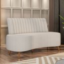 Ver imagem 2 de Sofá Chaise Living 2 Lugares 160cm para Sala Cayman K01 Bouclê Bege - Lyam Decor
