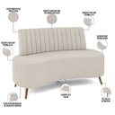 Ver imagem 4 de Sofá Chaise Living 2 Lugares 160cm para Sala Cayman K01 Bouclê Bege - Lyam Decor