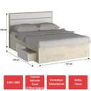 Ver imagem 2 de Cama de Casal com 4 Gavetas 100% Mdf 22870 Marfim Areia/branco - Foscarini